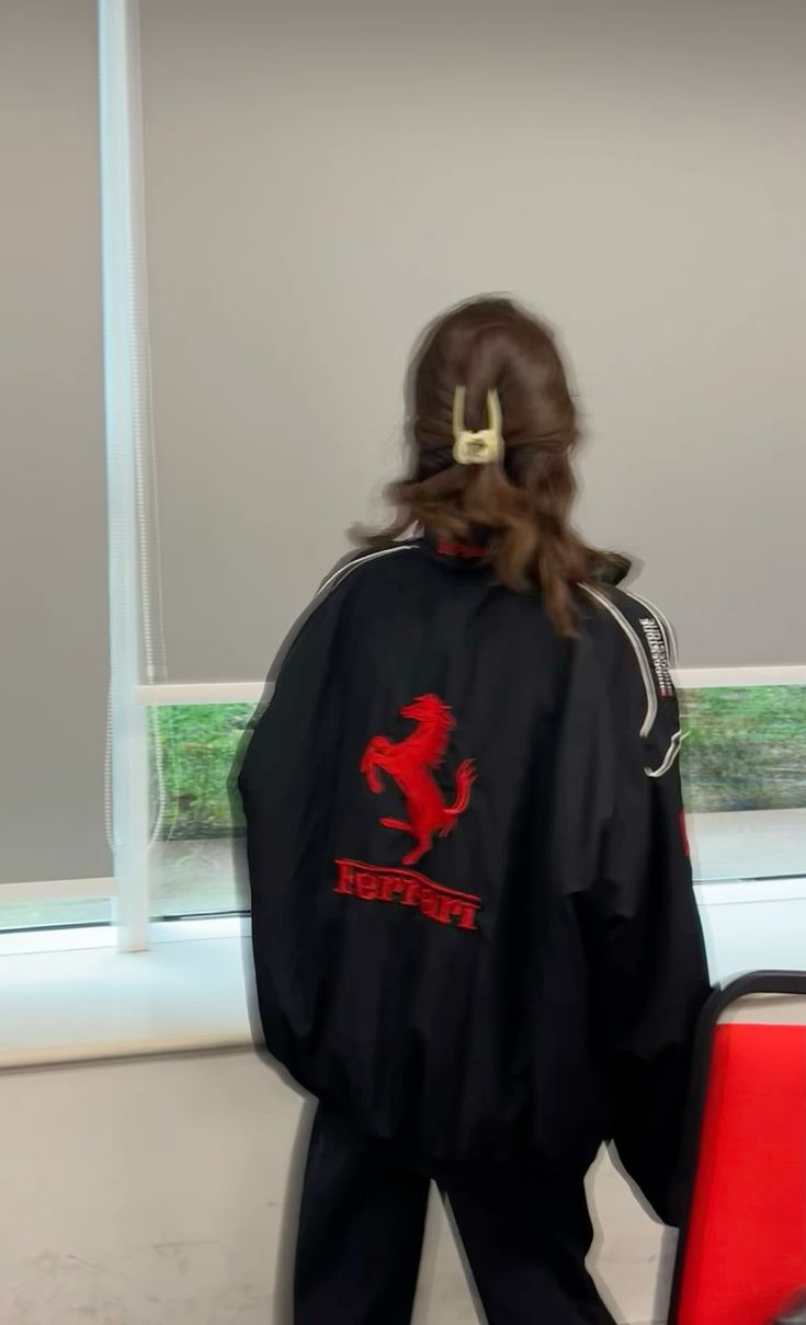 Black Ferrari F1 Racing Jacket – Premium Streetwear Edition