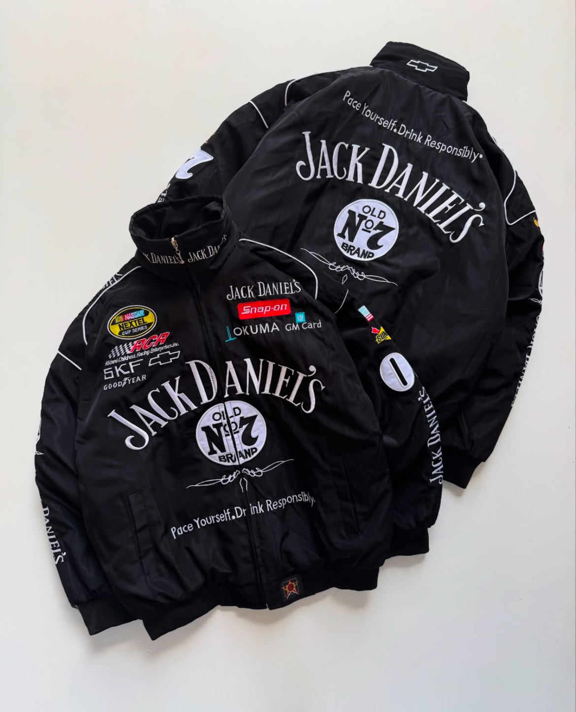 jack daniels vintage racing jacket flat lay product image