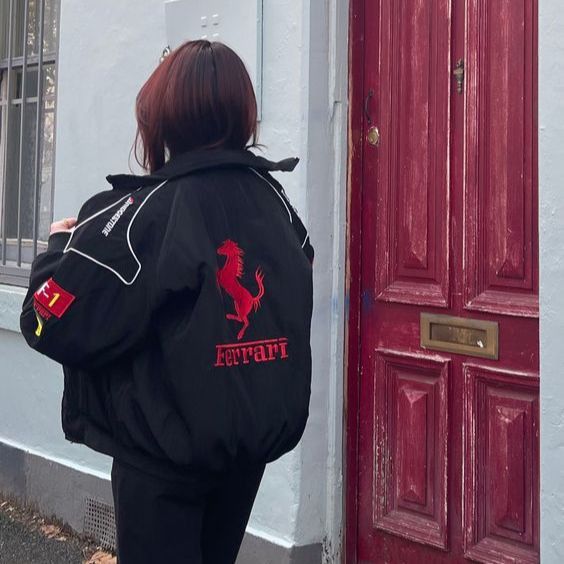 Black Ferrari F1 Streetwear Jacket – Sleek Racing Style for Every Day