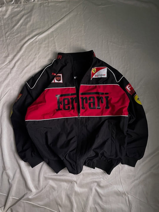 Black Ferrari F1 Racing Jacket – Premium Streetwear Edition