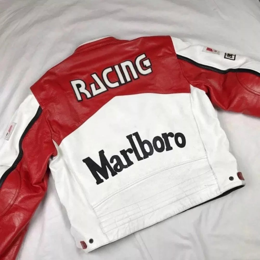 Marlboro Vintage Racing Pure Leather Jacket | Classic F1 Streetwear