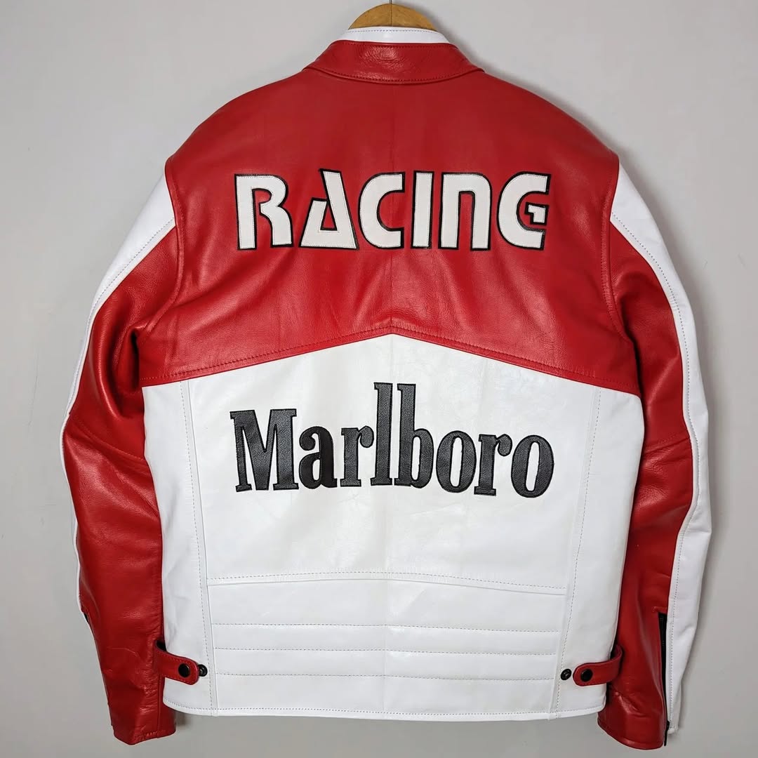 Marlboro Vintage Racing Pure Leather Jacket | Classic F1 Streetwear