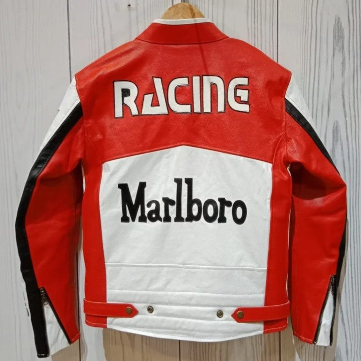 Marlboro Vintage Racing Pure Leather Jacket | Classic F1 Streetwear