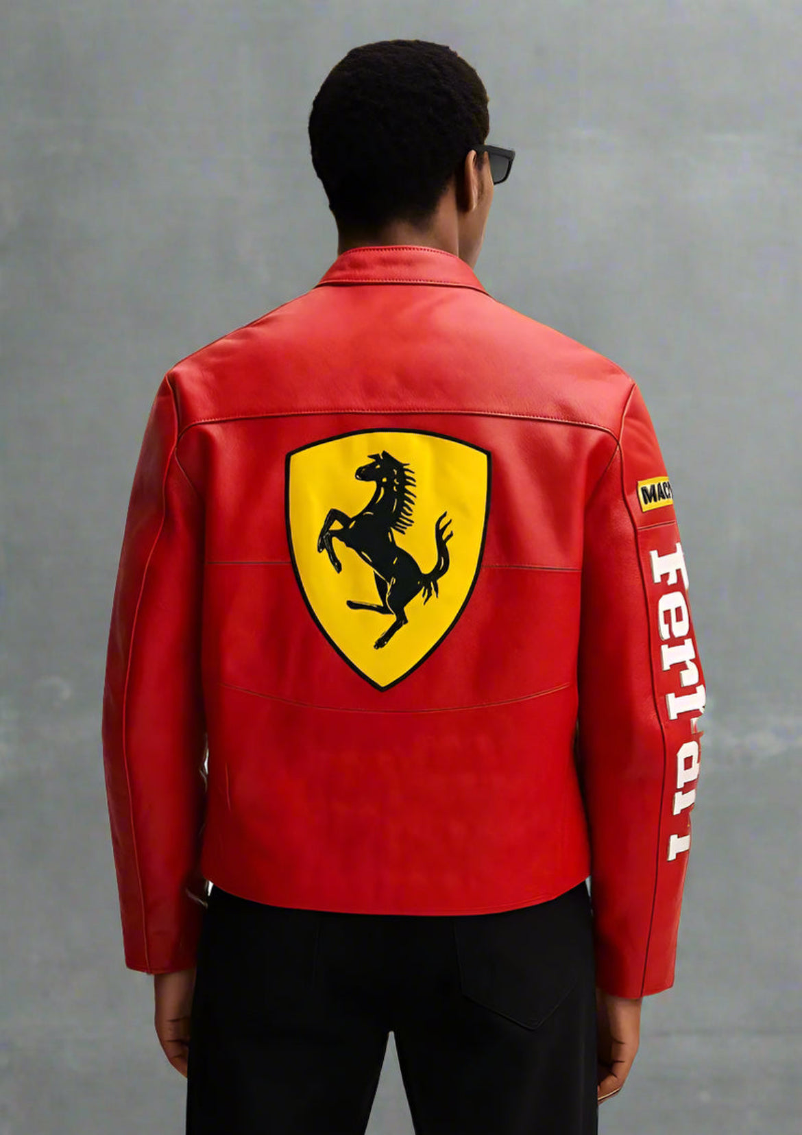 Ferrari Red Leather Racing Jacket – Iconic F1 Streetwear by Mercy Wear