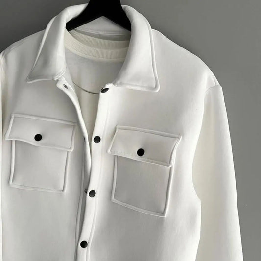 Men's White Turkey Shacket - Style Meets Warmth