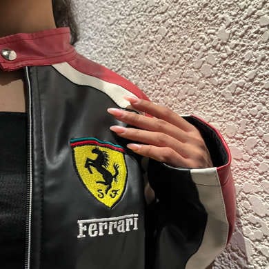 Ferrari F1 Leather Racing Jacket – Classic Motorsport Elegance