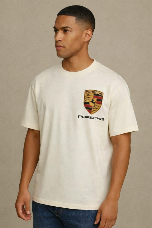 Mercywear Porsche White Graphic T-Shirt – Stylish Streetwear Tee