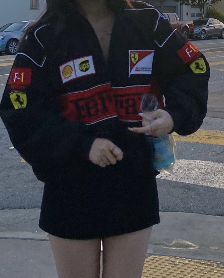 Black Ferrari F1 Racing Jacket – Premium Streetwear Edition