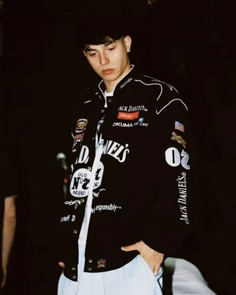 F1 Jack Daniel Puffer Jacket – Unisex Motorsport Style with Embroidery Flair