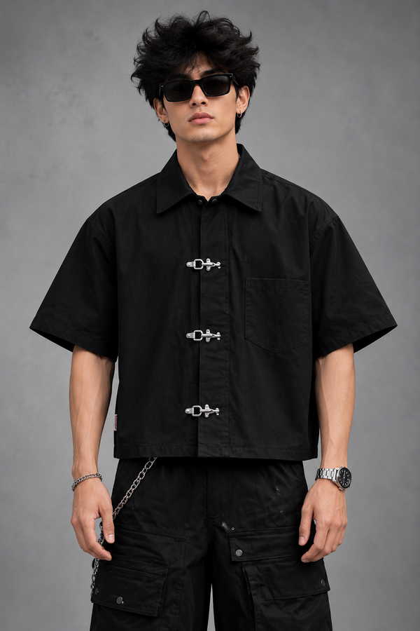 Classic Essential Black Oversized Shirt – Premium Everyday Streetwear