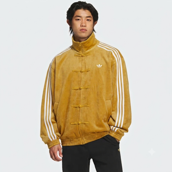 CNY-Inspired Mustard Yellow Suede Jacket – Festive Streetwear Statement
