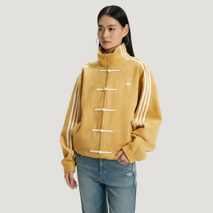 CNY-Inspired Mustard Yellow Suede Jacket – Festive Streetwear Statement