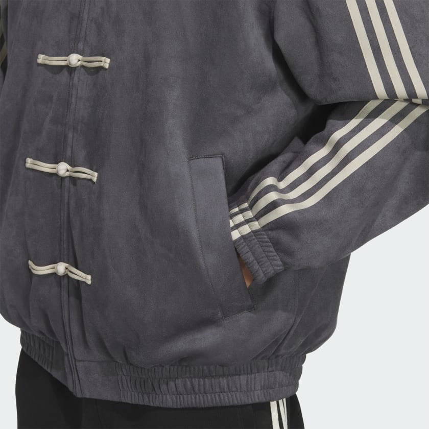CNY Premium Grey Suede Track Jacket – Mercywear Streetwear Zip-Up