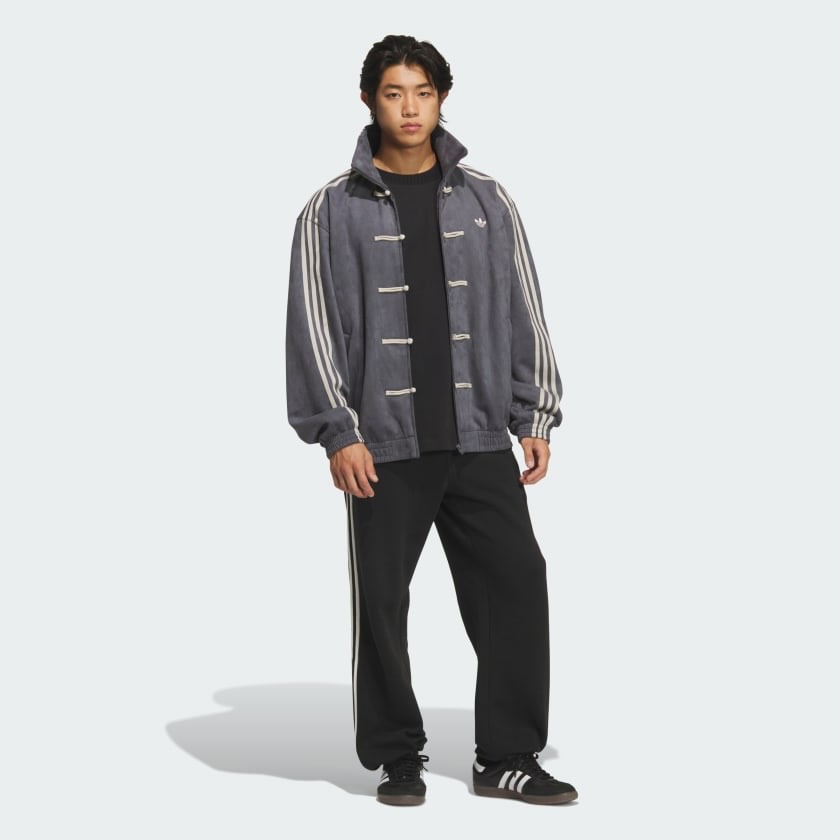 CNY Premium Grey Suede Track Jacket – Mercywear Streetwear Zip-Up