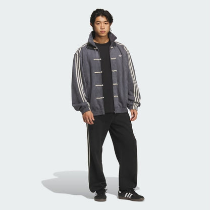 CNY Premium Grey Suede Track Jacket – Mercywear Streetwear Zip-Up