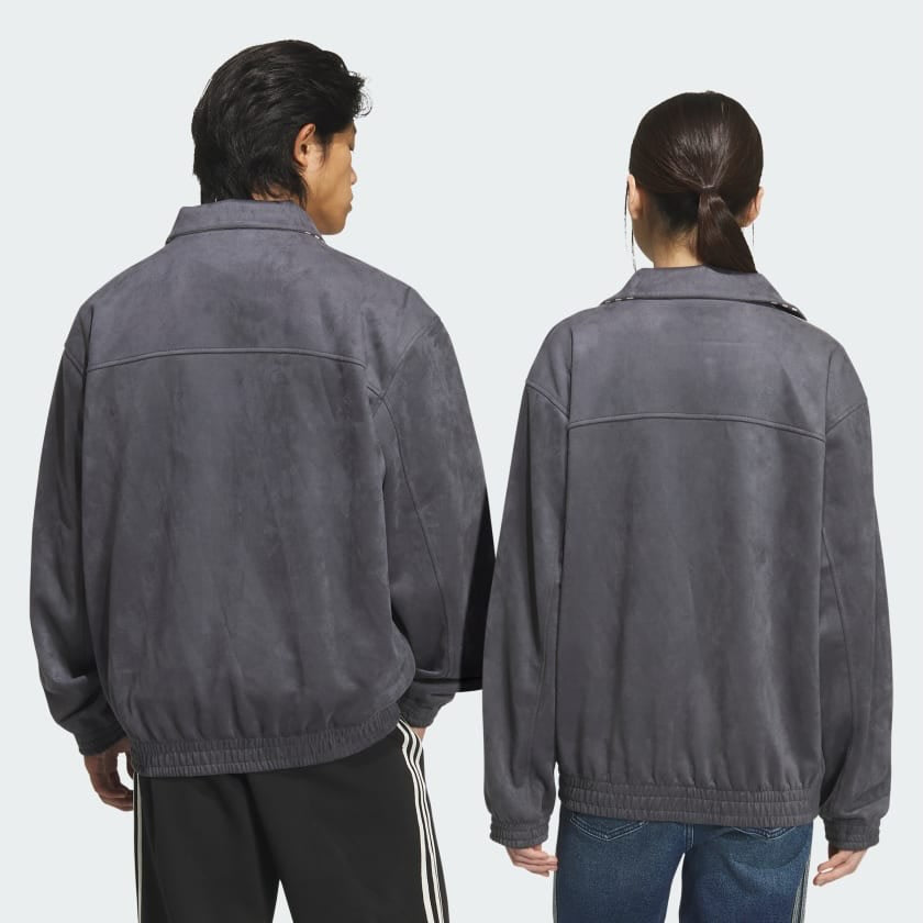 CNY Premium Grey Suede Track Jacket – Mercywear Streetwear Zip-Up