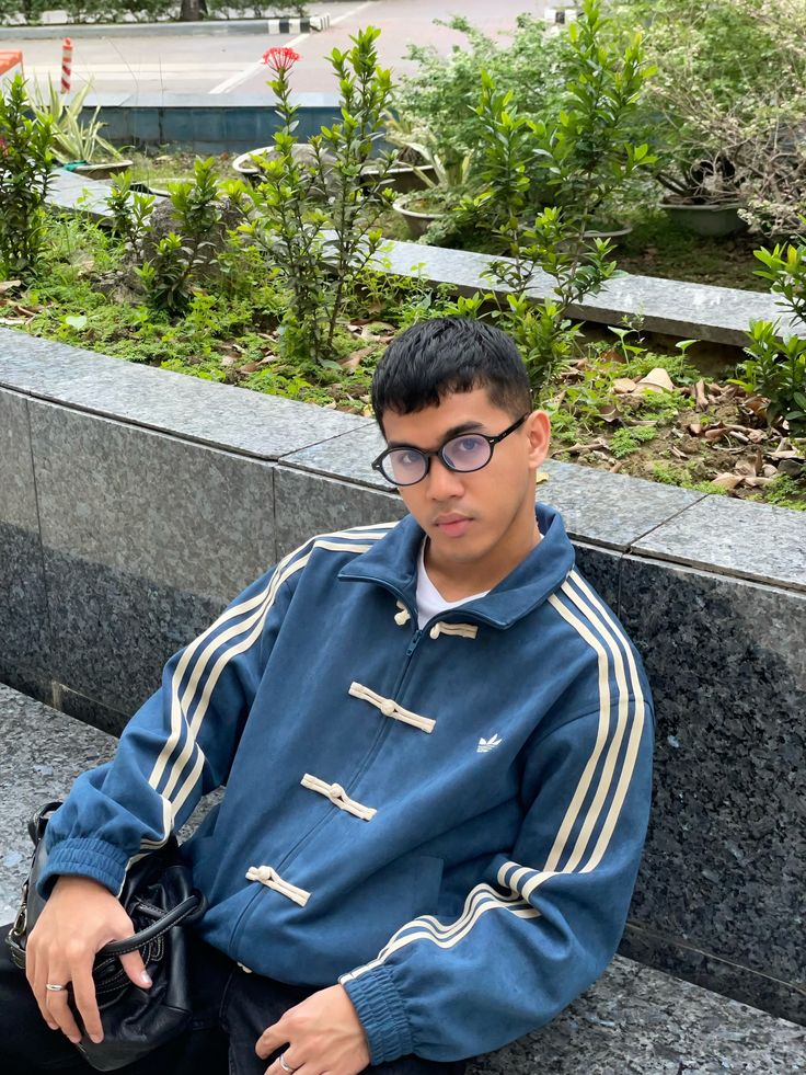 Suede CNY Navy Blue Track Jacket – Three Stripe Urban Street Edition