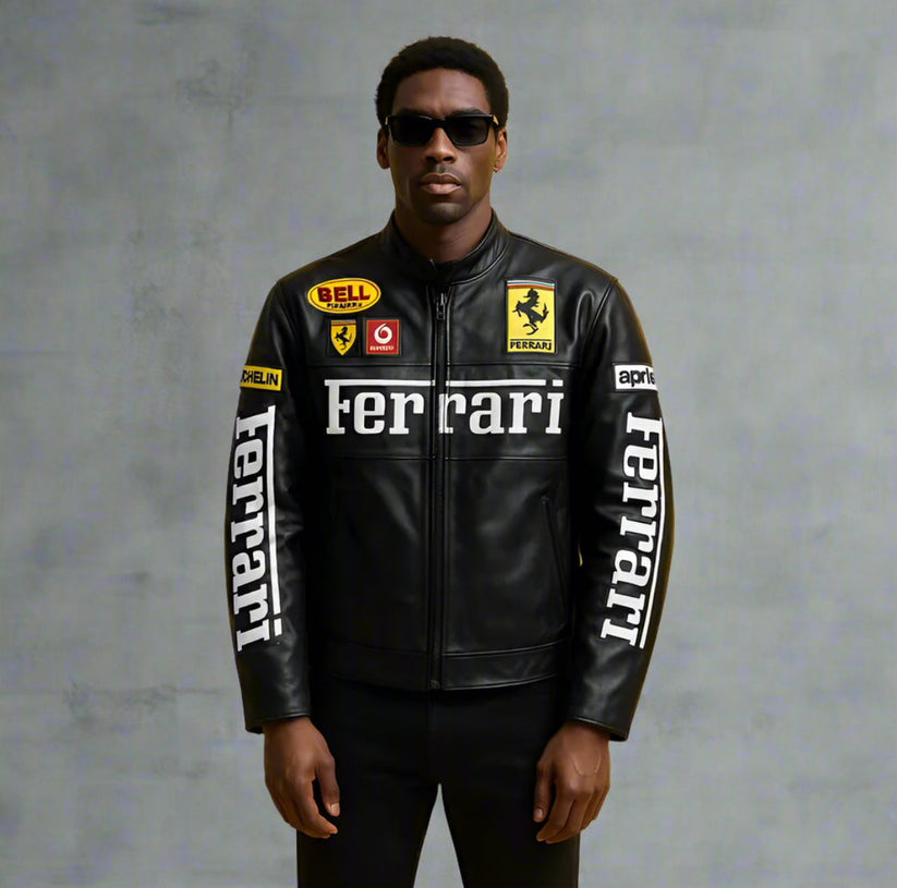 Ferrari Black Moto Jacket | F1 Streetwear | Mercy Wear – Mercy wear