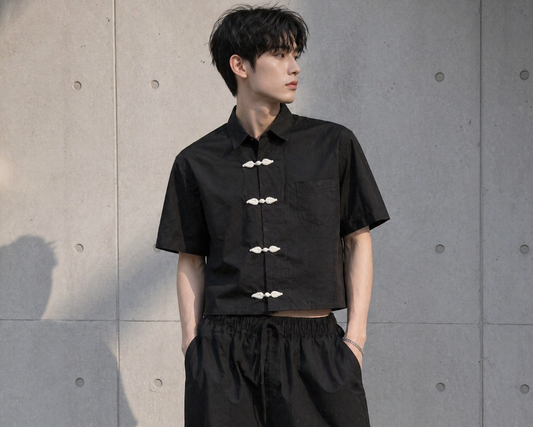 Korean oversized unisex shirt in Seoul Shadow design