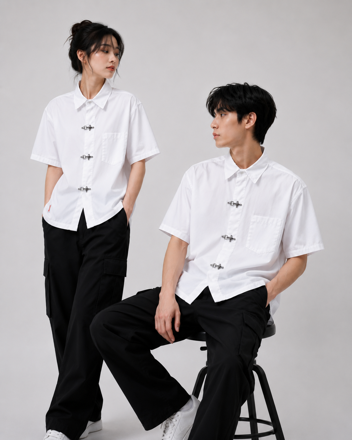 Clasp Essential White Shirt – Premium Oversized Streetwear Fit