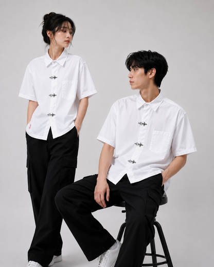 Clasp Essential White Shirt – Premium Oversized Streetwear Fit
