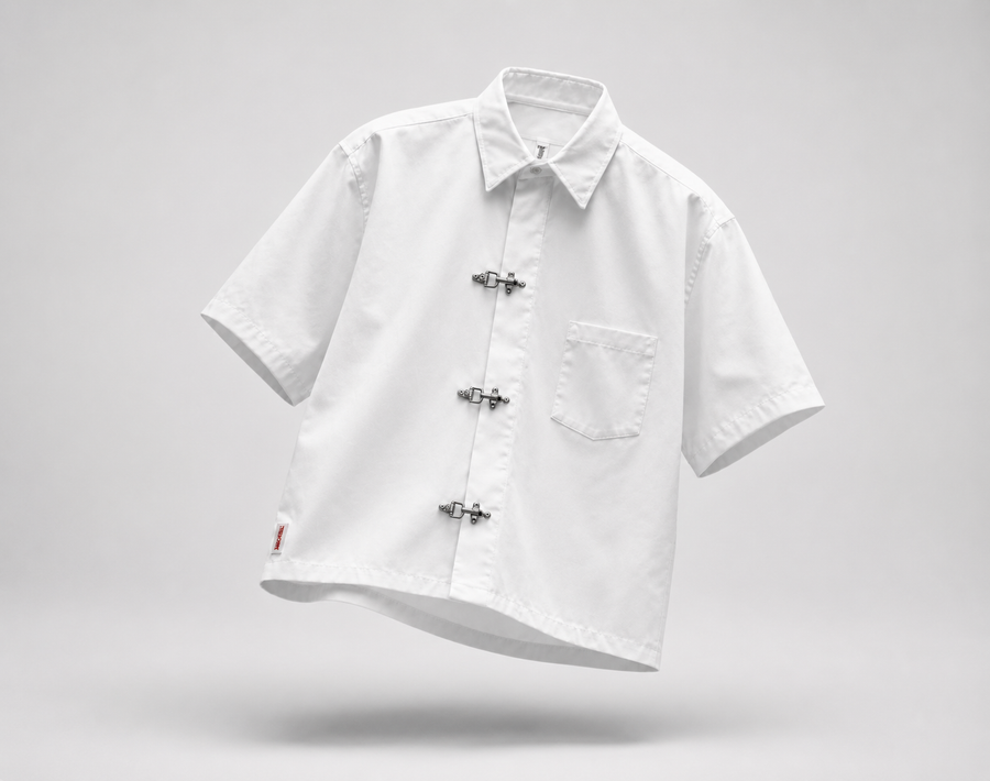 Clasp Essential White Shirt – Premium Oversized Streetwear Fit