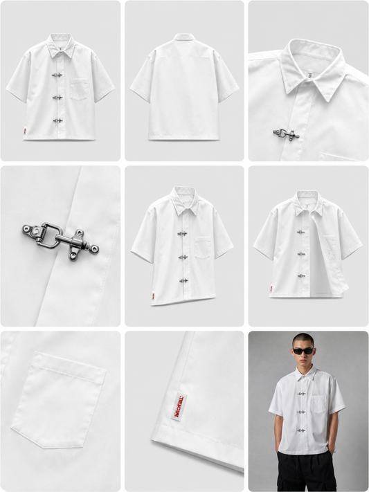 Clasp Essential White Shirt – Premium Oversized Streetwear Fit
