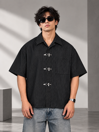 Metal Clasp Cropped Shirt