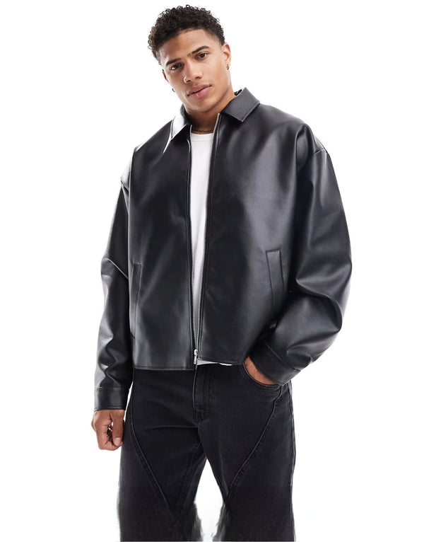 pu leather jacket for men