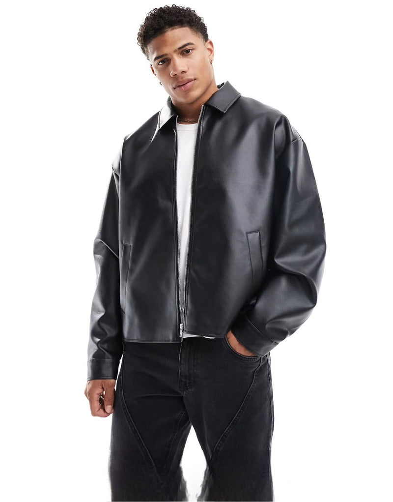 pu leather jacket for men