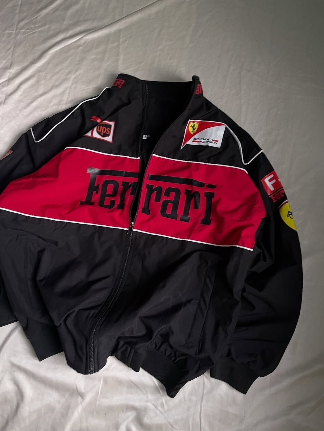 Black Ferrari F1 Racing Jacket – Premium Streetwear Edition
