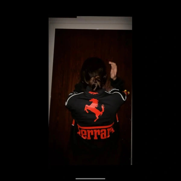 vintage ferrari racing jacket back design