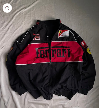 Ferrari Racing Jacket + Black Leather Jacket | Premium Streetwear