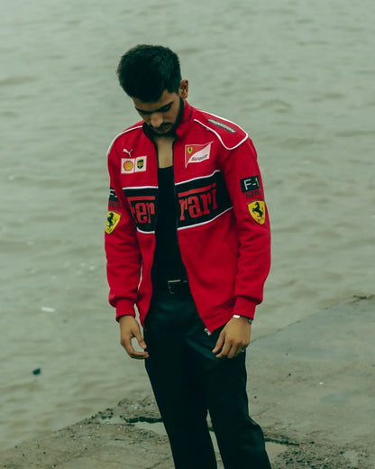 Vintage Red Ferrari F1 Racer Jacket Iconic Jacket