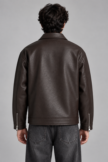 Brown Leather Jacket – Premium Streetwear Jacket for Men & Women