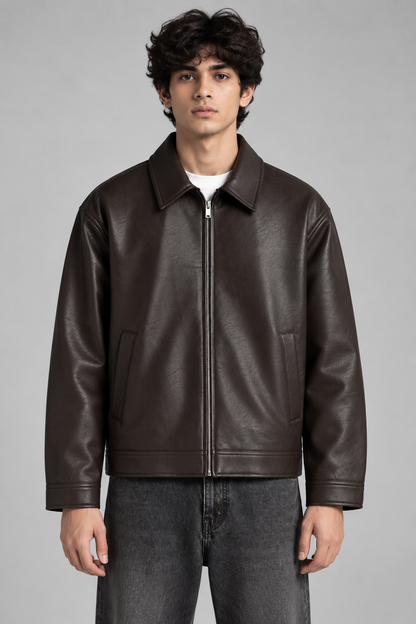 Brown Leather Jacket – Premium Streetwear Jacket for Men & Women