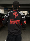Black Ferrari F1 Racing Jacket – Vintage Motorsport Streetwear by Mercy Wear