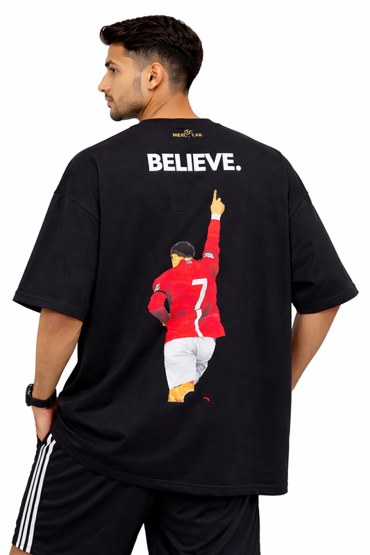 Believe CR Legacy Oversized Streetwear T Shirt Back Graphic