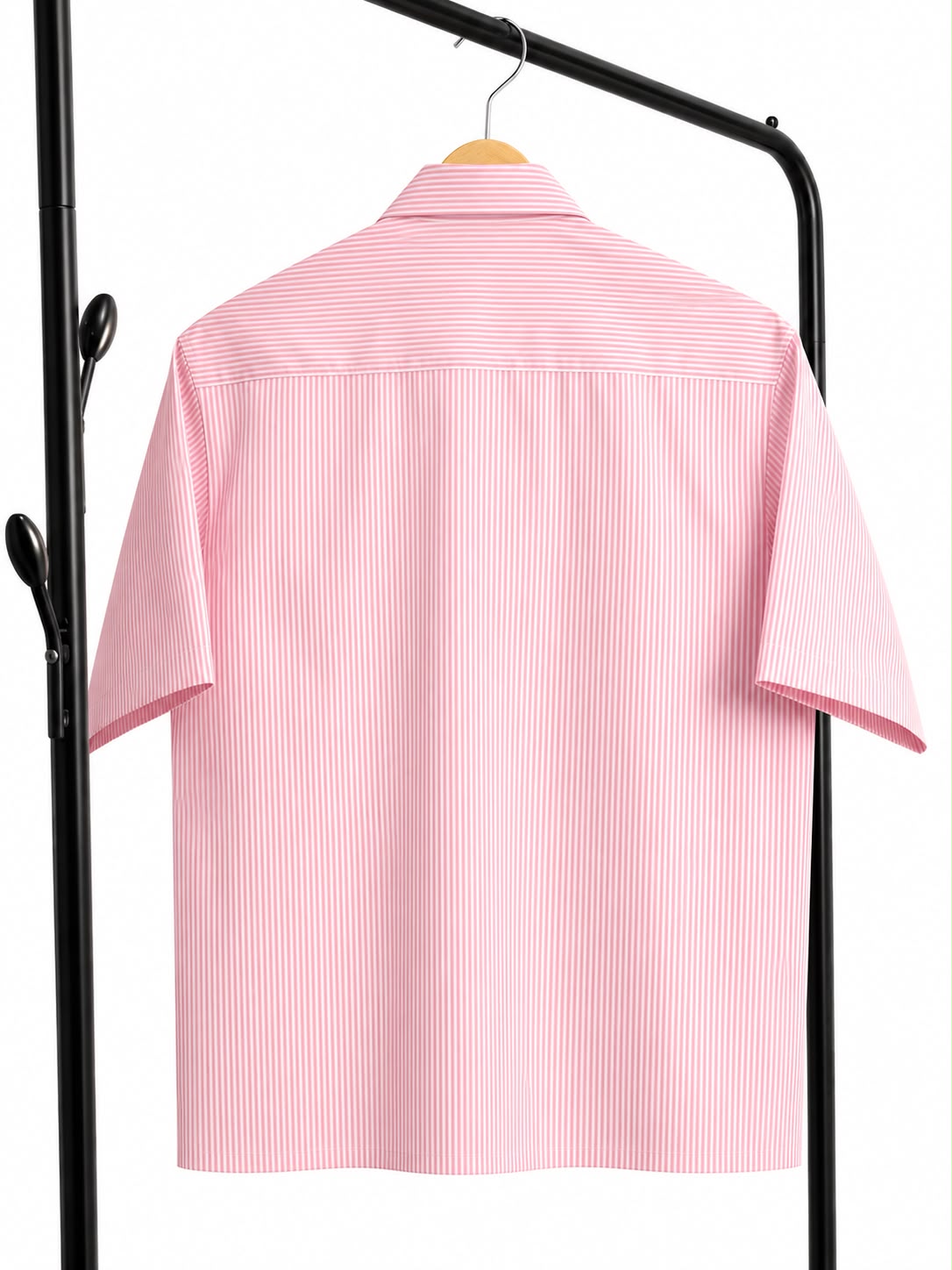 Pink striped metal clasp shirt for men by Mercywear