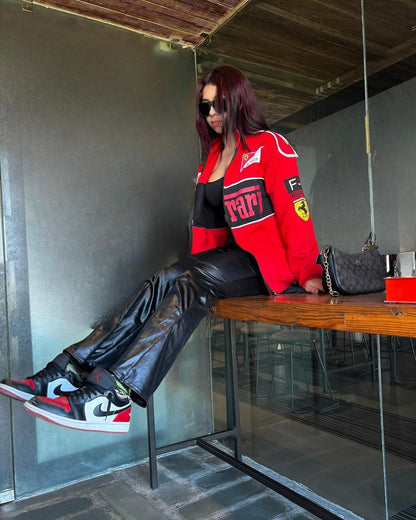 Vintage Red Ferrari F1 Racer Jacket Iconic Jacket