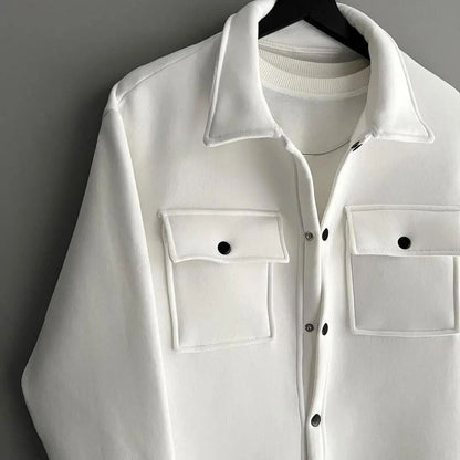 Men's White Turkey Shacket - Style Meets Warmth