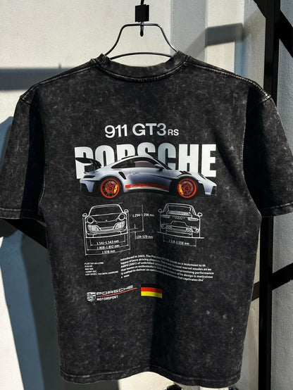 PORSCHE ACID WASH UNISEX T-SHIRT