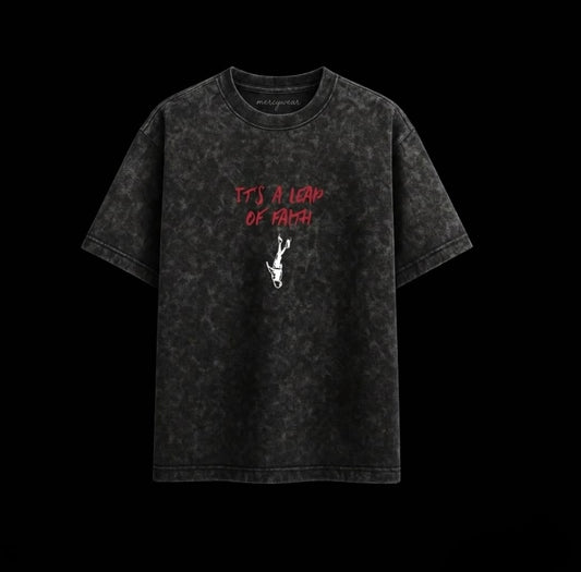 Leap of Faith Acid Wash T-Shirt | Premium Streetwear Tee by Mercywear
