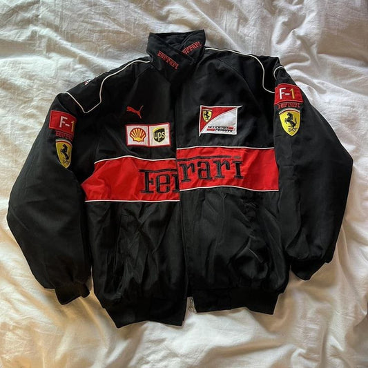 Black Ferrari F1 Streetwear Jacket – Sleek Racing Style for Every Day