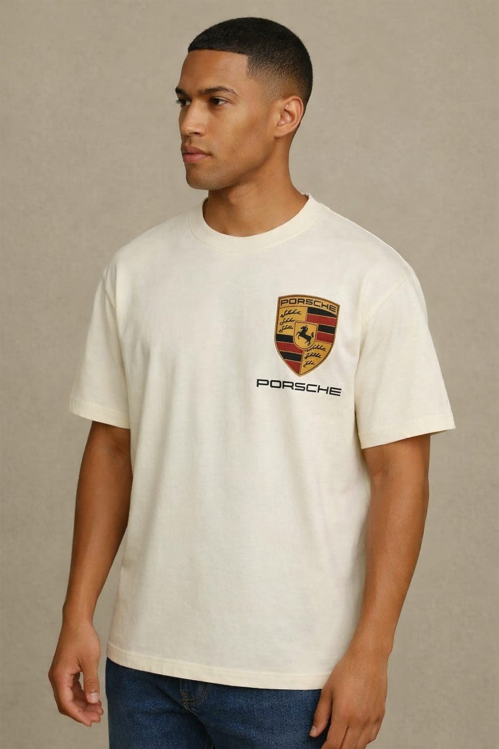 Mercywear Porsche White Graphic T-Shirt – Stylish Streetwear Tee
