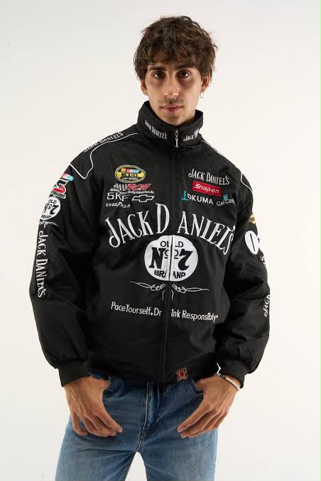Jack Daniel Racing Jacket + Maroon Leather Jacket Unisex combo | Premium Streetwear