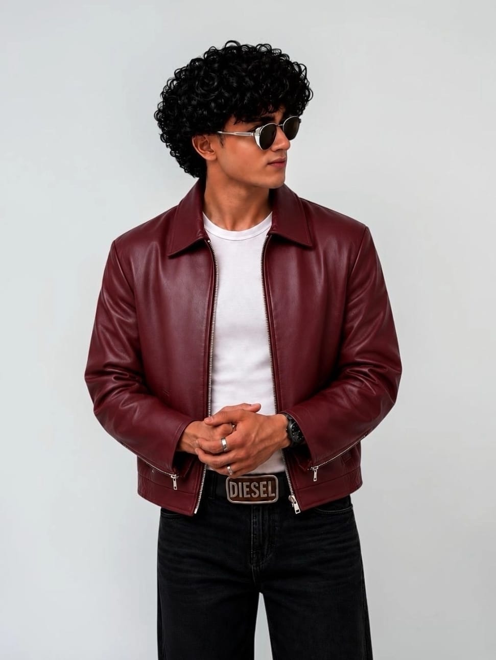 Premium Faux Leather Maroon Jacket