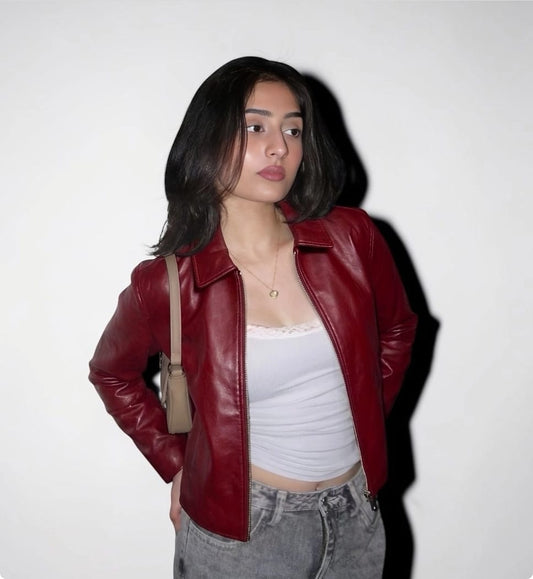 Premium Faux Leather Maroon Jacket