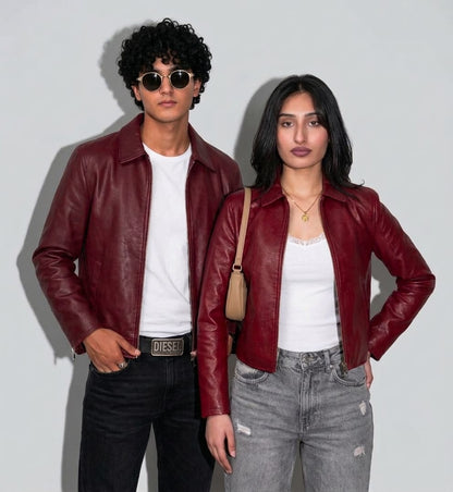 Premium Faux Leather Maroon Jacket