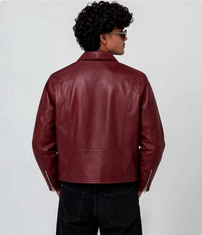 Premium Faux Leather Maroon Jacket